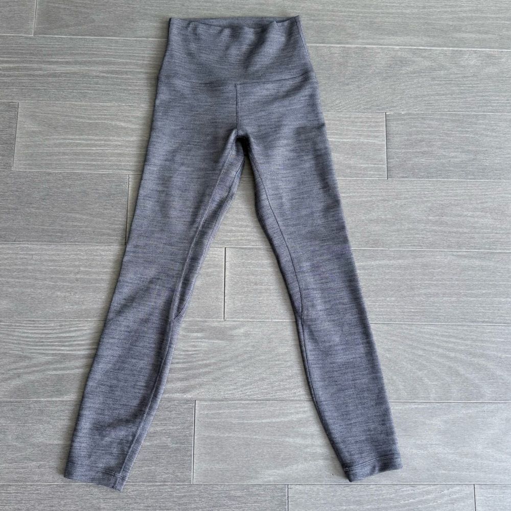 Lululemon Align Pant II 25" Mini Heathered Herringbone Heathered Black White 2 - Picture 11 of 15